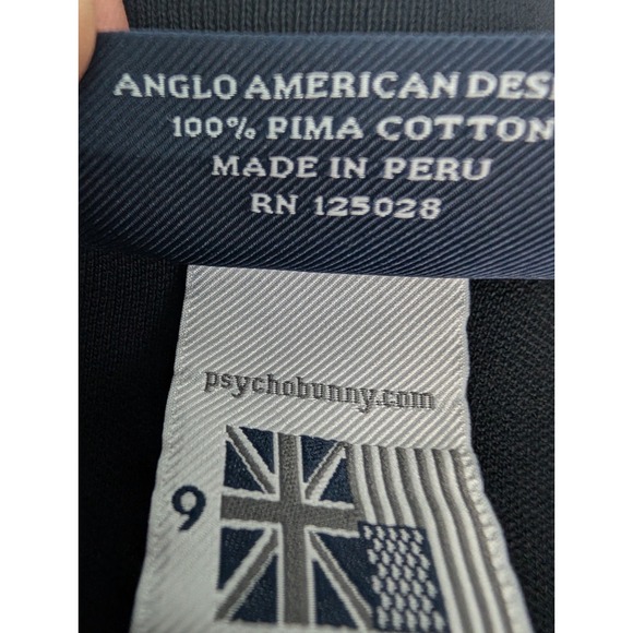 Psycho Bunny Polo Shirt Mens 9‎ (3XL) Black Short Sleeve 100% Pima Cotton - Picture 5 of 10